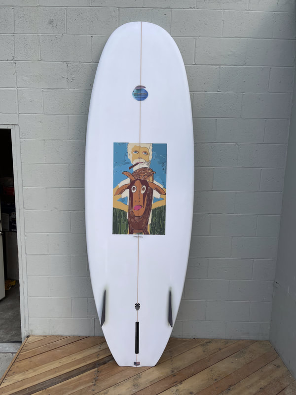 Corky's SUP El dorado with his goat painting. 
