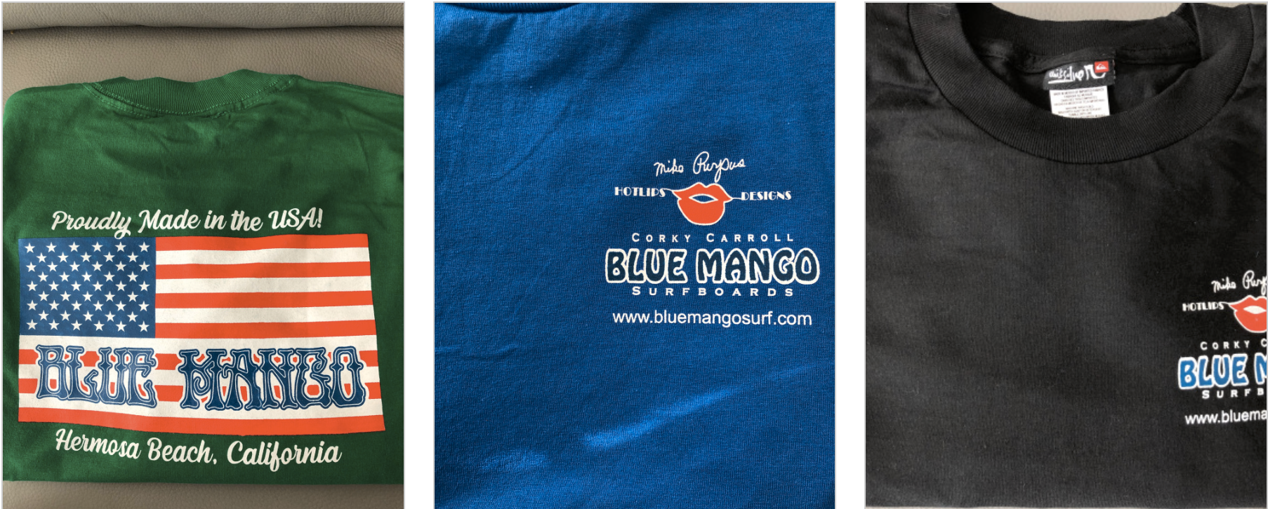 Blue Mango and HotLips t-shirts
